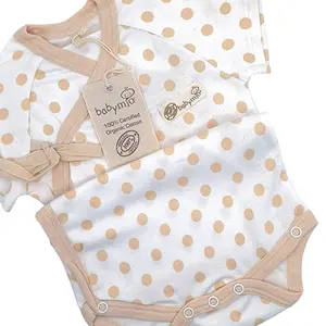 Nouveau-né enfant en bas âge fille vêtements d'été combinaison douce bébé vêtements barboteuse point unisexe pull bébé respirant coton bio 85g