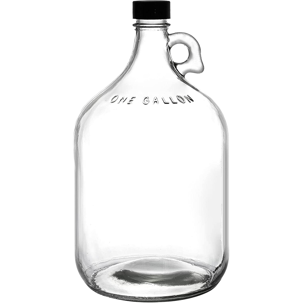 1 galão jarros de vidro, 128 onças grande fermentação jarro com tampa selo, vinho Growler Carboy garrafa com alça para suco, leite, água,