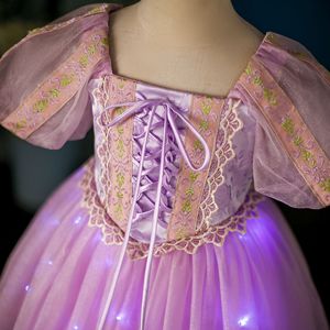 Led luce elegante abbigliamento ragazza principessa Rapunzel vestito TV & film costumi <span class=keywords><strong>bambina</strong></span> compleanno carnevale Halloween Party Dress - Product Image 2