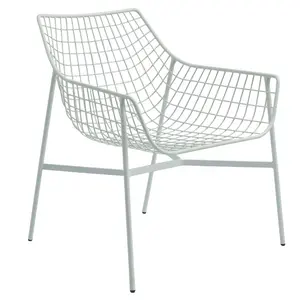 강철 실내 옥외 팔 소파 의자 디자인 식당 옥외 철사 금속 정원 의자