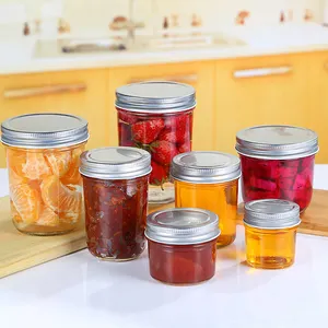Прозрачные стеклянные банки SQ50 для хранения продуктов питания, герметичные флаконы с ягодами, клубничным джемом, кавитой