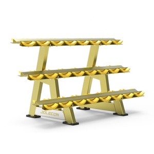 ชั้นวางดัมเบลโลหะ3ชั้นติดตั้งเร็วชั้นวางดัมเบลที่แข็งแรงใช้ในเชิงพาณิชย์ติดโลโก้ได้ตามต้องการใช้ในเชิงพาณิชย์ - Product Image 1