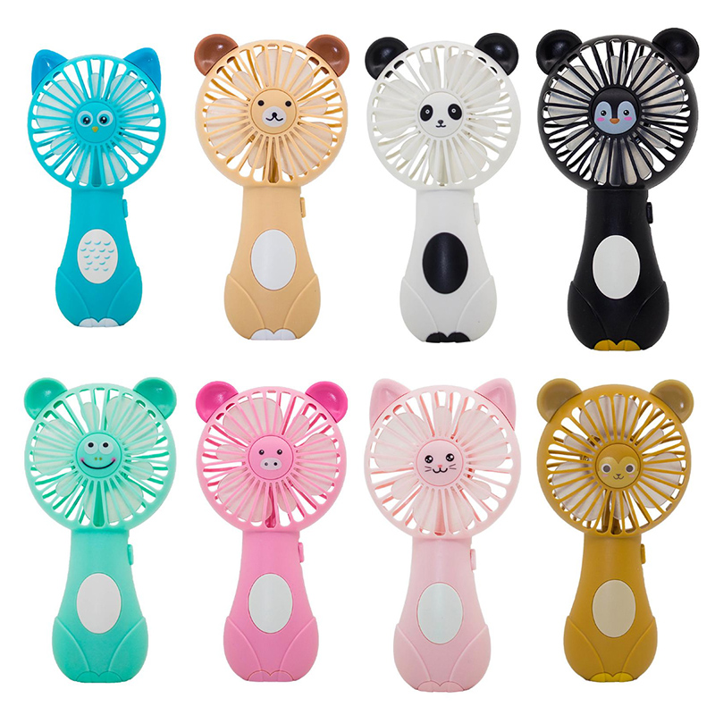 Cartoon Mini Portable Battery Fan – Handheld Electric Cooler for Camping - Image 2