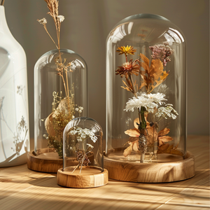 <span class=keywords><strong>Campana</strong></span> <span class=keywords><strong>di</strong></span> <span class=keywords><strong>Vetro</strong></span> Rotonda Artigianale per Esposizione, Cupola per Fiori Eterni, Trofeo in Diverse Misure per Diverse Occasioni - Product Image 4