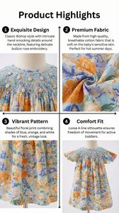 บริการ OEM ODM แบบกำหนดเอง ชุดเดรสผ้าฝ้ายลายดอกไม้คุณภาพสูง ระบายอากาศได้ดี คอเสื้อปักมือ สไตล์ลำลอง - Product Image 2