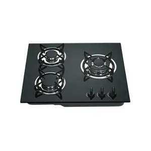 Chinese supplier good quality kitchen appliance tempered glass 3 burner gas stove