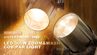 SHEHDS 300W COB Par lumières de scène blanc chaud LED Zoom lavage projecteur de faisceau de mise au point linéaire étanche projecteurs mobiles