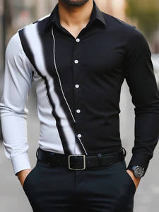 Camisa <span class=keywords><strong>de</strong></span> <span class=keywords><strong>Trabajo</strong></span> <span class=keywords><strong>de</strong></span> Verano para Hombre, <span class=keywords><strong>Manga</strong></span> <span class=keywords><strong>Larga</strong></span>, Cierre <span class=keywords><strong>de</strong></span> Botón, Tejido <span class=keywords><strong>con</strong></span> Estampado Digital - Product Image 3