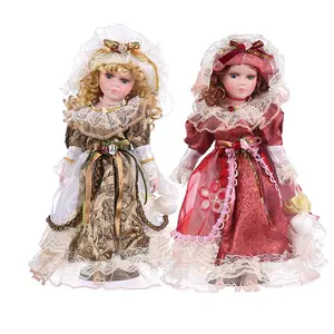 Mixed Design Beautiful Girl Porcelain Face Doll Antique Doll Cheap Elegant Porcelain Dolls Wholesale