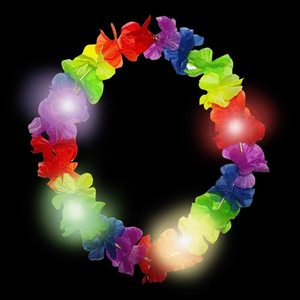 Collier Hawaïen Lumineux à LED, Guirlandes de Fleurs, Lei Luau Hula Aloha Hawaï, Collier Floral pour Fête sur le Thème de la Plage, Cadeaux de Mariage - Product Image 2