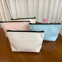 Tas Kanvas Zipper Portabel Ramah Lingkungan dengan Motif Garis-Garis, Custom Grosir, Bergaya Fashion untuk Menyimpan Alat Tulis, Kosmetik, dan Dompet