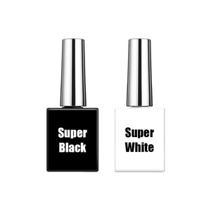 Esmalte <span class=keywords><strong>de</strong></span> <span class=keywords><strong>Uñas</strong></span> en <span class=keywords><strong>Gel</strong></span> UV Súper Blanco y Negro, Estilo Francés, Secado LED, No Tóxico, Vegano, Ecológico, Larga Duración, DIY, Botella Privada - Product Image 1