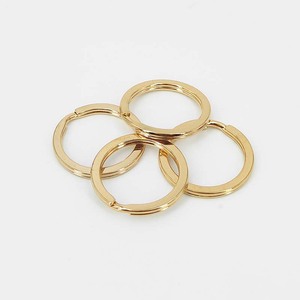 Qualité Non décoloration porte-clés métal fendu anneau plat porte-clés <span class=keywords><strong>dor</strong></span>é 25mm porte-clés fournitures pour bricolage porte-clés fabrication de bijoux - Product Image 2