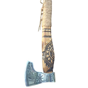 Custom Handmade High Quality Steel <b>Viking</b> Tomahawk Hatchet 100% Steel Handle Leather Sheath Multi-Purpose Camping <b>Viking</b> <b>Axe</b> - Product Image 5