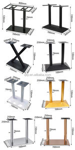 قاعدة طاولة قهوة معدنية مستطيلة فضية للمطاعم، أرجل طاولة طعام من الفولاذ لسطح الجرانيت - Product Image 3