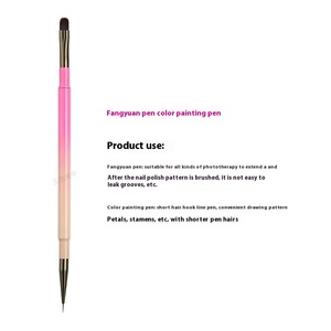 Lot de 5 pinceaux à double tête avec manche métallique pour nail art, gel UV et peinture acrylique – Fournitures de manucure - Product Image 4