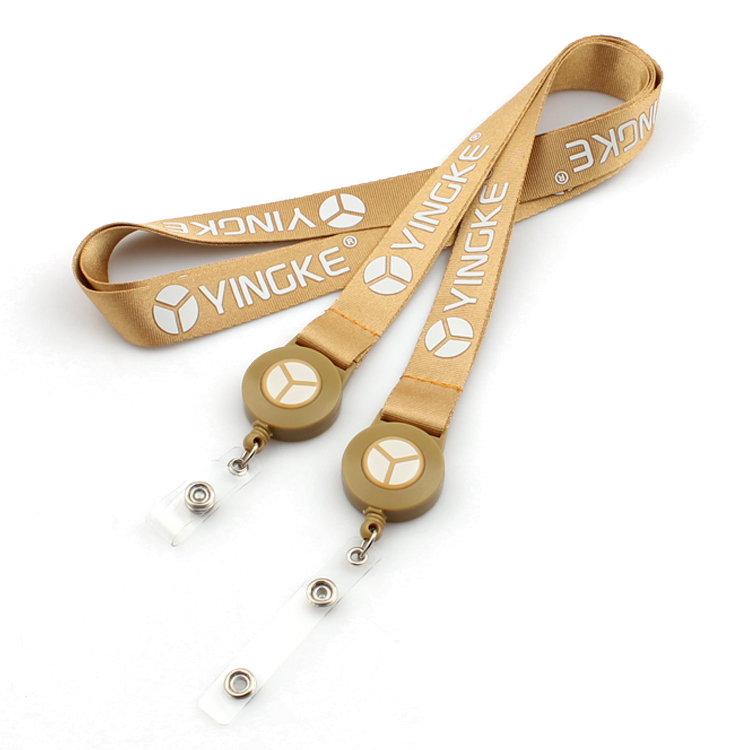 Customized Retractable yoyo Silk Screen Printing logo Satin Lanyard with Badge Reel Image 5