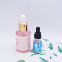 Transparent rose 2oz bouteille de sérum fantaisie en verre vide
