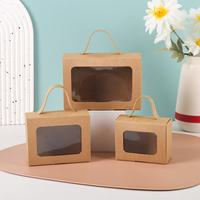 Boîtes en carton avec fenêtre et poignée pour cadeau et gâteau Impression de feuille d'or offset Carton enduit sûr pour les aliments