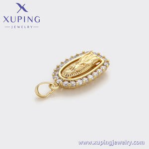 X000753940 XUPING Jesús Cruz joyería religiosa colgante <span class=keywords><strong>14</strong></span> chapado en oro CZ Zircon Virgen María colgante collar para hombres y mujeres - Product Image 5
