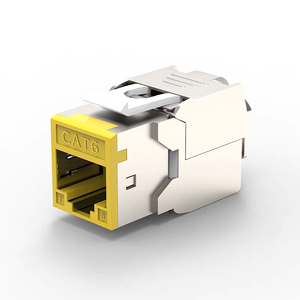 Module réseau <span class=keywords><strong>RJ45</strong></span> Keystone blindé multicolore en alliage de zinc Cat6A Cat7 10G STP 180 degrés sans outil pour panneau de brassage PoE++ - Product Image 5