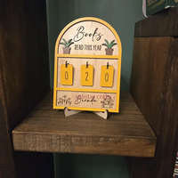 Cadeau populaire pour lecteurs : Afficheur de lecture en bois personnalisé pour la décoration de bibliothèque, pour livres lus cette année