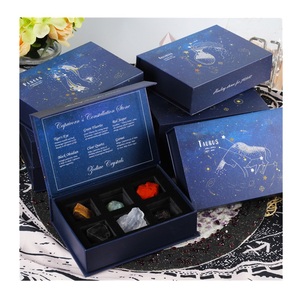 Wholesale Zodiac Sign crystal gift Sets Reiki Quartz Gemstones Natural Stone Boxs For Souvenir Gifts