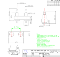 Connecteur Pogo Pin mâle en laiton à 2 broches, pas de 4,0 mm, application PCB, plaqué or, 1,5 A, 12 V