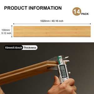 ג 'יידסון 15 מ "מ עבה מקורה טבעי ריצוף במבוק מסורתי קל לשמור על תבנית פרקט פולנית עמיד כתמים - Product Image 6