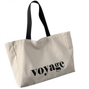 Bolsa de Lona Blanca de Gran Capacidad, Simple, para Viajes, Yoga, Universal, de Hombro, de Mano, para Estudiantes, con Cierre Magnético Unisex - Product Image 1