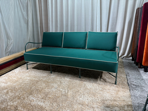 Canapé d'extérieur moderne Disen de haute qualité Tissu d'extérieur vert Cadre en métal vert Canapé de jardin trois places Support personnalisé - Product Image 2