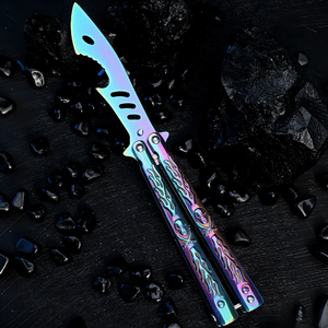 Cuchillo <span class=keywords><strong>de</strong></span> Entrenamiento Plegable Estilo Mariposa Inspirado en CSGO, Fabricado en Fábrica, OEM/ODM/DIY, Acero 3Cr13MoV, Sin Afilar, para <span class=keywords><strong>Ejercicios</strong></span> <span class=keywords><strong>de</strong></span> Mano - Product Image 3