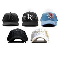 Casquettes de baseball unisexes de qualité G5 avec logo brodé 3D, strass et visière incurvée en daim, doublure en satin – Vente en gros