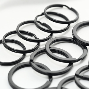 Anelli Portachiavi in Metallo Nero all'Ingrosso, Anelli Piatti Rotondi per Portachiavi, Accessori per Anelli Portachiavi - Product Image 2