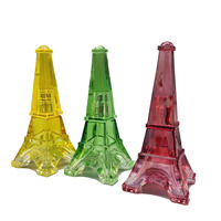 Vente directe d'usine, flacon de parfum de 50 ml avec bouchon à vis, flacon de recharge en verre transparent en forme de tour Eiffel, vaporisateur de liquide cosmétique