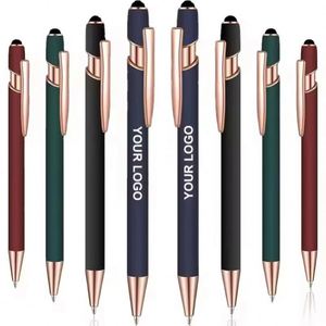 Stylo bille en métal doré à toucher doux, personnalisable avec logo, impression sérigraphique, cadeau promotionnel d'entreprise, vente en gros - Product Image 5