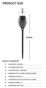 Năng lượng mặt trời ngoài trời hình ngọn đuốc vườn ánh sáng cảnh quan trong đất ánh sáng sân thực tế ngọn lửa trang trí ánh sáng - Product Image 6