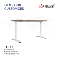 Bureau d'ordinateur modulaire extensible anti-collision en acier Henvo, design moderne et contemporain, pour bureau commercial de luxe