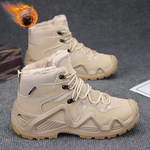 รองเท้าบูทปีนเขาสำหรับผู้ชายแบบหุ้มข้อสูงสำหรับฤดูใบไม้ร่วงและฤดูหนาว กันลื่น พื้นหนา ไซส์ใหญ่ พื้นรองเท้าด้านในทำจากยาง - Product Image 4