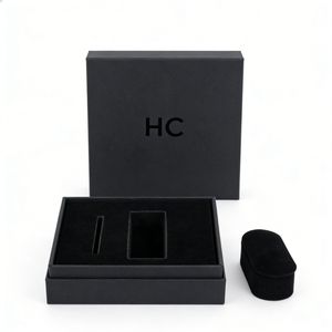 กล่องใส่นาฬิกาสุดหรูสองช่อง วัสดุหนังเทียม กล่องโชว์เครื่องประดับ กล่องใส่นาฬิกาบุผ้ากำมะหยี่ ปั๊มฟอยล์โลโก้ตามสั่ง ราคาโรงงาน - Product Image 2