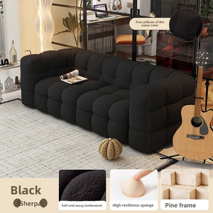 उच्च गुणवत्ता वाले लोकप्रिय सोफे सेट फर्नीचर लिविंग रूम सोफे आधुनिक आरामदायक सफेद सोफे गर्म बिक्री क्रीम शैली कपड़े सोफे घर के लिए - Product Image 3