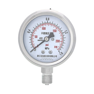 Manómetro de presión hidráulica Y60BF resistente a la corrosión por ácidos y álcalis, resistente a altas temperaturas (2/3 puntos) M14*1.5 de acero inoxidable - Product Image 2