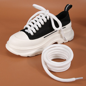 Nouveaux Lacets de Chaussures « Pain au Beurre », Largeur 1 cm, Ronds Tissés, Forme Exagérée, Chaussures Épaisses de 10 mm - Product Image 6