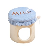 Nid pour chat en forme de tasse à lait, chaud en hiver, toute saison, fermé, en coton, maison pour chat, carton, lavable