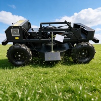 Tondeuse à gazon télécommandée sur roues 7HP à essence, robot tondeuse 4x4 sans fil pour pentes, idéale pour jardin et verger