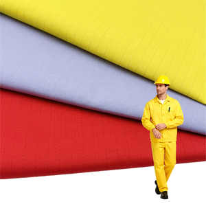 Ronghong BCI Grs OCS chống tĩnh vải 130x70 150Gsm 65 Polyester 35 bông đất phát hành kết thúc và chống tĩnh bảo hộ lao động vải - Product Image 1