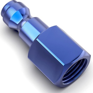 Anodized Blue Aluminum Quick Connector 1/4 In Npt Internal <b>Thread</b> Pneumatic <b>Tool</b> Accessories - Product Image 2