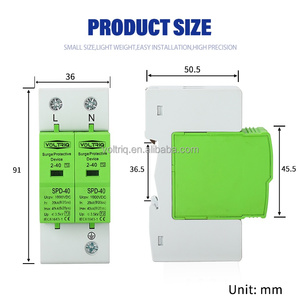 อุปกรณ์ป้องกันไฟกระชาก2P 3P 40 kA 80kA ไฟฟ้ากระแสสลับ500V อุปกรณ์ป้องกันไฟกระชาก SPD รุ่นใหม่ - Product Image 2