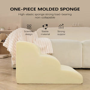 Escalones Modernos de Espuma Viscoelástica de Lujo para Perros y Gatos, Peldaños Antideslizantes, 2/3/4 Escalones, Cubierta Extraíble Ecológica, Escaleras para Mascotas Pequeñas/Medianas - Product Image 4