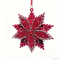 Weinrote Beflockte Kunststoff-Flügelglocken-Anhänger Weihnachtsbaumschmuck & Dekorationen